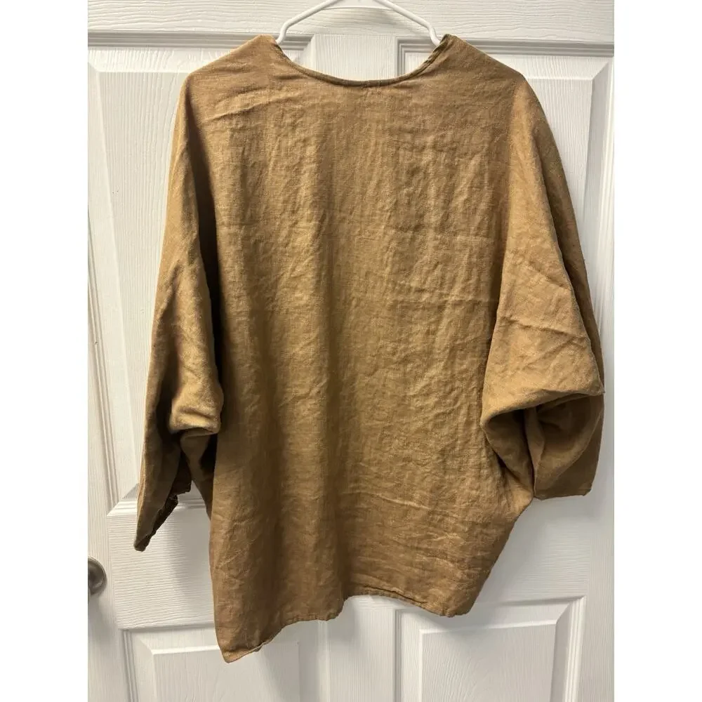 The Maybe collection Brown Linen Cardigan